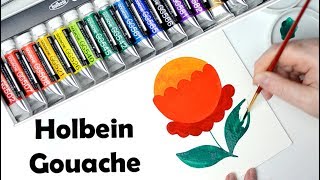 Holbein Gouache 18 Set First Impressions Review [upl. by Elyrpa]