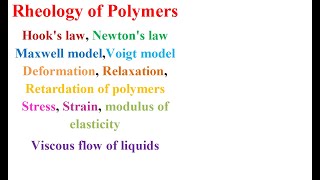 Rheology of Polymers [upl. by Shantha]