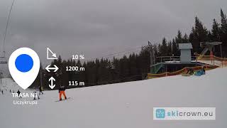 Karpacz Ski Arena  trasa N3 Liczykrupa cały zjazd [upl. by Reynard243]