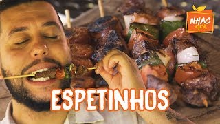 Espetinhos para churrasco veja TRUQUE para deixar carne macia e montar seus espetos  Nhac na Brasa [upl. by Yraht]