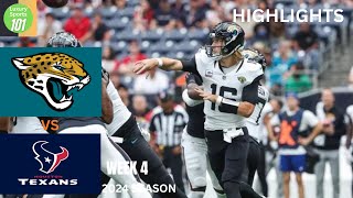 Jacksonville Jaguars vs Houston Texans Highlights 2024 Week 4 Game [upl. by Aufa]