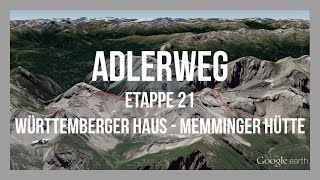 Adlerweg Etappe 21  Württemberger Haus  Memminger Hütte  Wandern Tirol  GPSTrack [upl. by Nicola166]