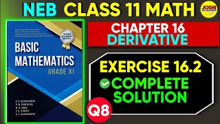 Derivative of Trigonometric Functions Class 11 Exercise 162 Qno8  Basic Mathematics [upl. by Benis]