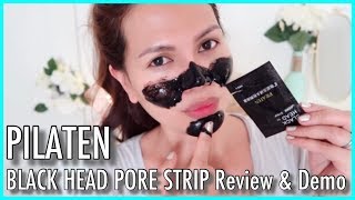 PILATEN BLACK HEAD PORE STRIP Review and Demo [upl. by Jacey831]