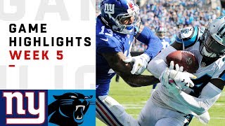 Giants vs Panthers Week 5 Highlights  NFL 2018 [upl. by Nauwtna]