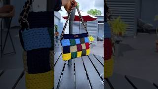 Colourful checkered Bag ❤️🧶crochetbag handmade crochet [upl. by Nifares]