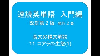 速読英単語 入門編構文の解説 改訂第2版 11 コアラの生態 1 [upl. by Eissert695]