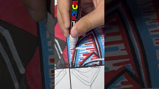 Drawing Deadpool In 4 Different Styles Part 2 Using Posca Markers Glitch Effect shorts [upl. by Erlewine]