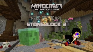 Minecraft Bedrock Stoneblock 2 Ep3 – Runes Witch Water and Totems [upl. by Ellennad]