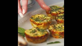 Best Mini Quiche Recipe  Mushroom Spinach and Feta Mini Quiches [upl. by Onahpets]