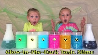 Alexa Chooses Our Slime Making Toxic Glow in the Dark Slime vs Dry Ice Slime [upl. by Llednar]