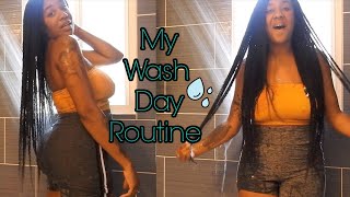 🚿WASH DAY ROUTINE START TO FINISH  NATURAL HAIR✌🏾 [upl. by Luthanen]