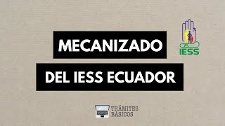 Sacar Mecanizado del IESS por Internet Ecuador 2018 [upl. by Ytrebil]