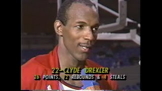 Clyde Drexlers Elite TwoWay Play Against the Spurs  April 4th 1990 [upl. by Haldane]