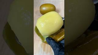 Quickest hack to remove kiwi skin FruitHacks PeelingMadeEasy HealthyEating hack shorts [upl. by Rodie]