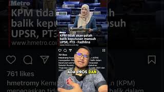 KPM Buat Keputusan Tidak Akan Mengembalikan PMR Dan Juga UPSR kpm fadhlinasidek upsr pmr [upl. by Yesnnyl]