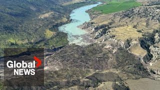 BC landslide Fears of giant water gush in Chilcotin River rise [upl. by Gold]