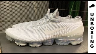 Nike Air VaporMax Flyknit 3 White Pure Platinum [upl. by Lahpos]