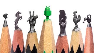 Amazing Art on Pencil Part 2  Incredible Pencil Sculptures [upl. by Coster]