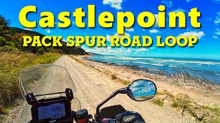 Motorbike ride around Castlepoint and Pack Spur Road gravel loop [upl. by Angelico931]