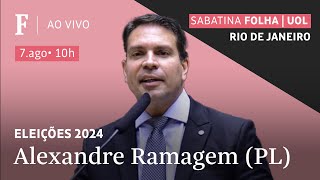 Alexandre Ramagem PL participa de sabatina FolhaUOL com précandidatos do Rio [upl. by Ellan699]