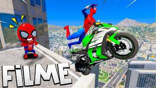 HOMEM ARANHA FAZENDO MANOBRA DE MOTO com o SEU FILHO no GTA 5 [upl. by Zuzana806]