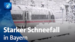 Verkehrschaos in Bayern nach starkem Schneefall [upl. by Samot]