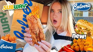 Eating NEW FAST FOOD Subway Ghost Pepper Bread amp Culvers Hot Honey Cheese Curds [upl. by Roux]