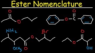 Naming Esters  IUPAC Nomenclature Branches Substituents amp Benzene Rings  Organic Chemistry [upl. by Naiva770]