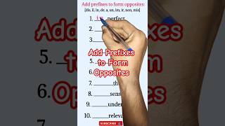 Add Prefixes to Form Opposites  Prefix and Suffix shortsgrammarprefixes vocabulary [upl. by Ahseram]