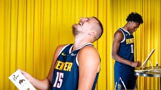 Denver Nuggets Paint Portraits Of Each Other 😂 [upl. by Garibull]