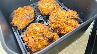 2 Ingredients Air Fried Crispy Chicken Thighs  Air Fry Chicken Thighs using Corn Flakes  airfryer [upl. by Harlow]