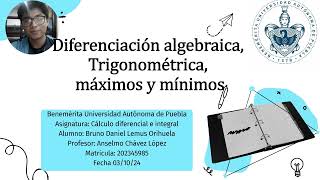 Demostraciones de diferenciación de funciones algebraicas y trigonométricas máximos y mínimos [upl. by Laehpar]