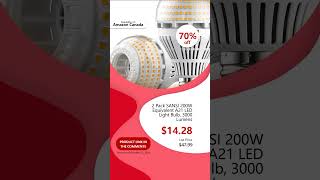 2 Pack SANSI 200W Equivalent A21 LED Light Bulb 3000 Lumens [upl. by Domela220]