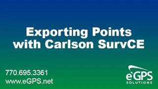 Exporting Points with Carlson SurvCE [upl. by Kyne]