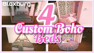 How to make Custom Bloxburg Beds boho style [upl. by Okram]