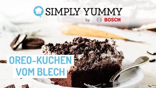 OreoKuchen vom Blech mit Frischkäsecreme 🍫😍  SIMPLY YUMMY Rezepte [upl. by Dixil]