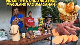 PAGLULUTO NG UMAGAHAN SA AKING MAGULANG KAMOTING BAGING AT PANDESAL AT KAPE [upl. by Marris]