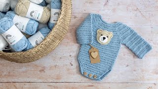 Crochet Baby Onesie Pattern Part 2 of Sweet Little Romper [upl. by Rainie]