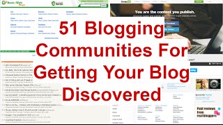 51 Blogging Communities And Directories For Promoting A Blog [upl. by Ewnihc]