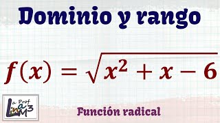 Dominio y rango función radical  Ejercicio 7  La Prof Lina M3 [upl. by Parfitt709]