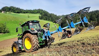 Flachlandpflügen am Berg  John Deere 6140M  Lemken Juwel 6 [upl. by Eulalee239]