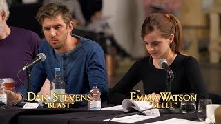 Dan Stevens Emma Watson and Beauty and the Beast cast  table read [upl. by Atirec]