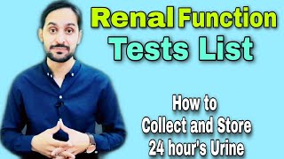 Renal Function Tests List RFT  Kidney Function Tests List KFT [upl. by Ikey]