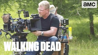 Jesus amp Aarons Confrontation Making of Ep 907 BTS  The Walking Dead [upl. by Nnylannej513]