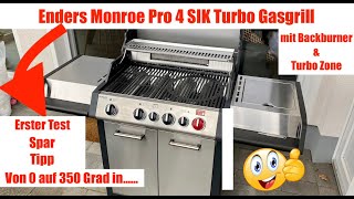 Enders Monroe Pro 4 SIK Turbo Gasgrill  Erster Test 350 Grad 💥 [upl. by Adni592]