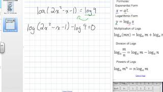 Solving Logarithmic Equations Grade 12 advanced functions Lesosn 86 121611mov [upl. by Adamski972]