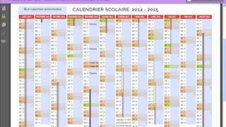 Personnaliser le calendrier scolaire annuel 2014 2015 Calenweb [upl. by Ellimaj]