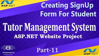 11  Tutor Management System Project ASPNET  Creating SignUp Form For Student HindiUrdu [upl. by Airlie]