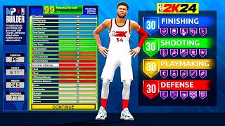 NBA 2K24 GIANNIS ANTETOKOUNMPO BUILD  OVERPOWERED INTERIOR SCORER [upl. by Enrol376]